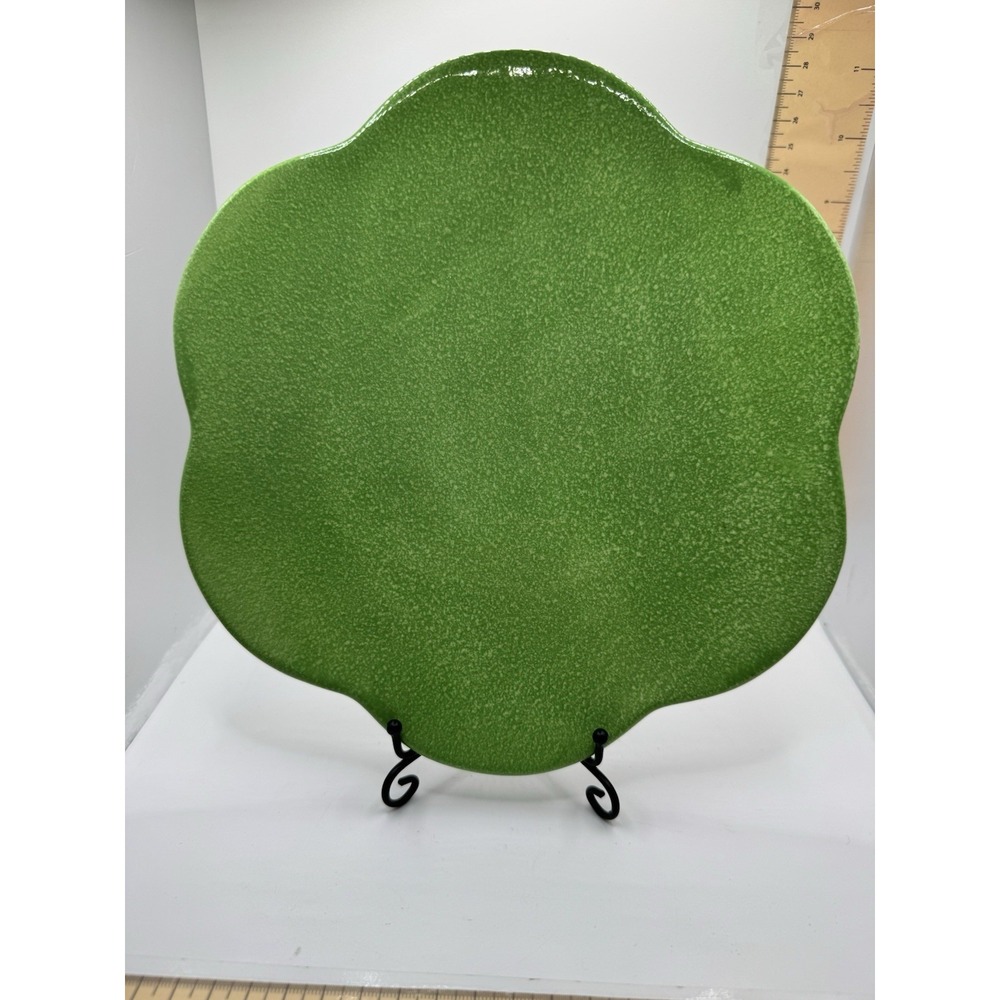 Vintage Otagiri 1996 Enesco Flower Avacado Green Plate MCM‎ 9"